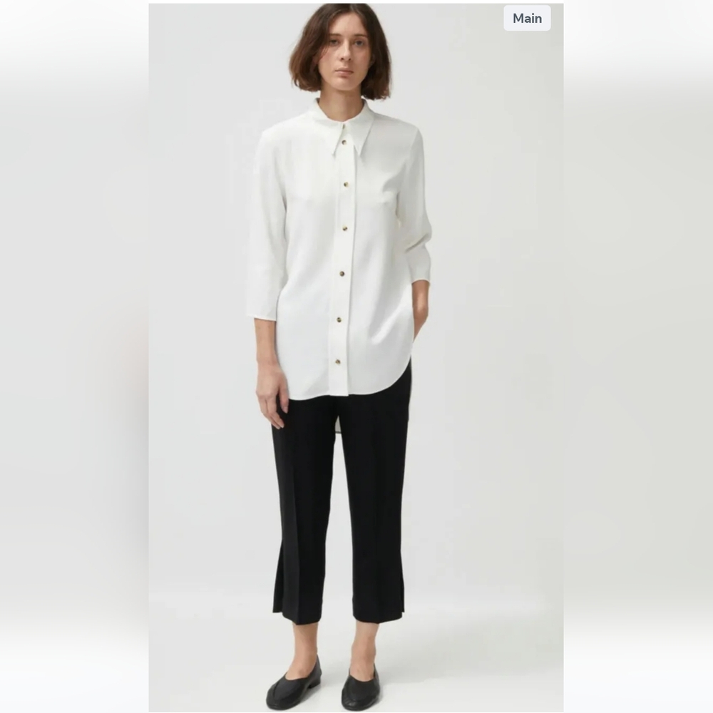 KHAITE Nayla White Button-Down Shirt